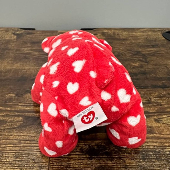 Ty Pluffies Collection‎ Dreamly the Red Bear with White Hears Plush  2011 - Picture 4 of 7
